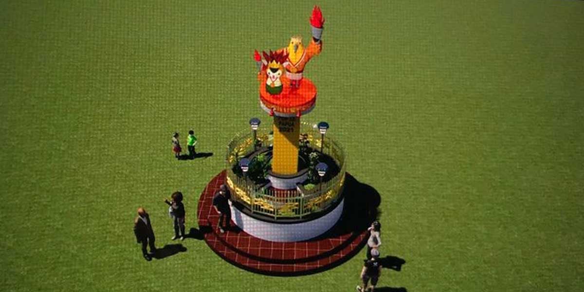 Master plan monumen PON XX yang akan dibangun di area Bandara Mozes Kilangin Timika. Foto: Istimewa